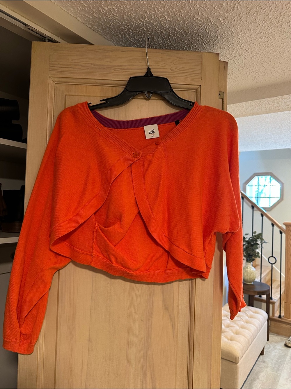 CAbi Orange Cropped Button Cardigan Cover-up